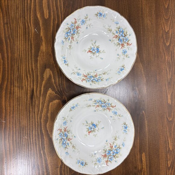 Vintage Ridgway Camille Bowl Set Blue Floral Ironstone England Dinnerware - Picture 2 of 7